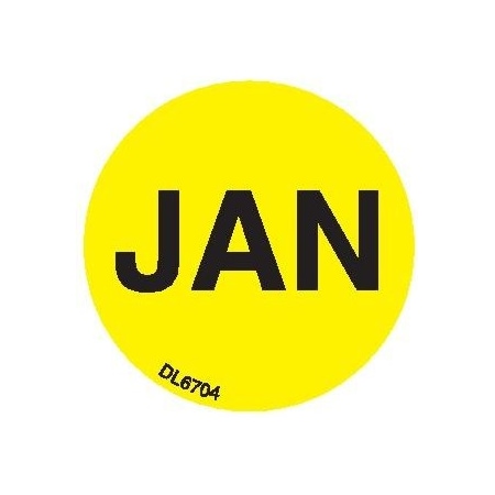 Decker Tape Products Label, DL6704, MONTHS OF YEAR - JAN, 1" DL6704